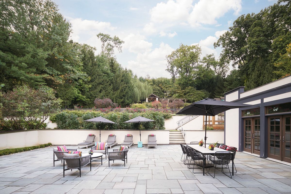 Bluestone patio and garden stair at 184 Upper Mountain Avenue